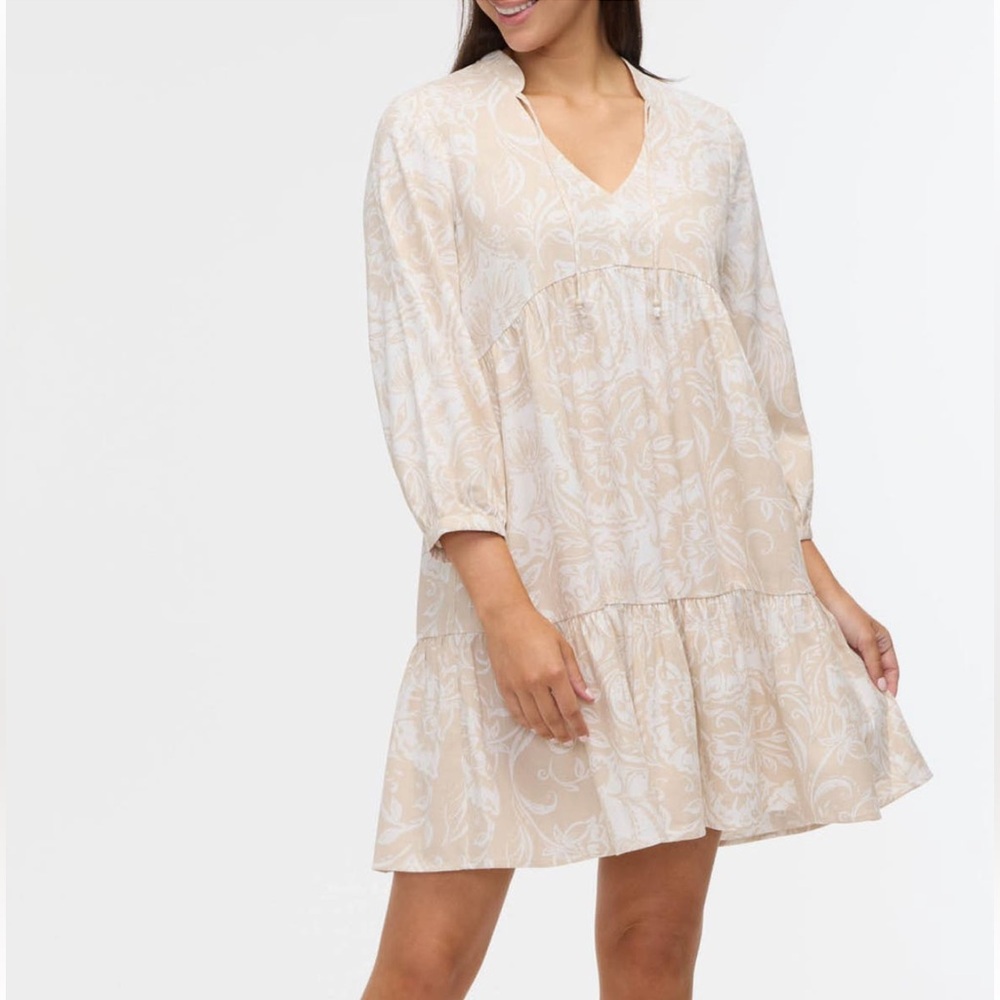 🌼ELLEN TRACY🌼 NWT Beige Batik Floral Dress, Size L